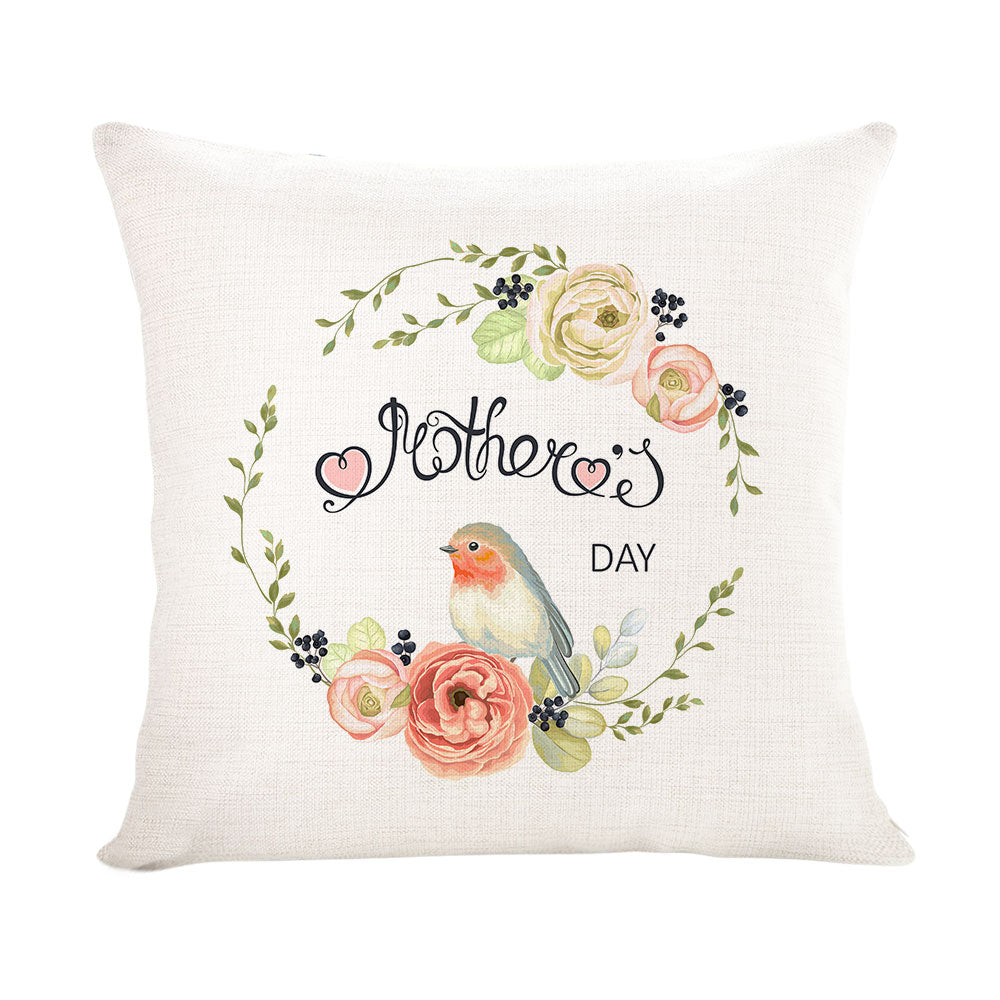 Personalized Bird Decorative Pillow Cover for Mother's Day
