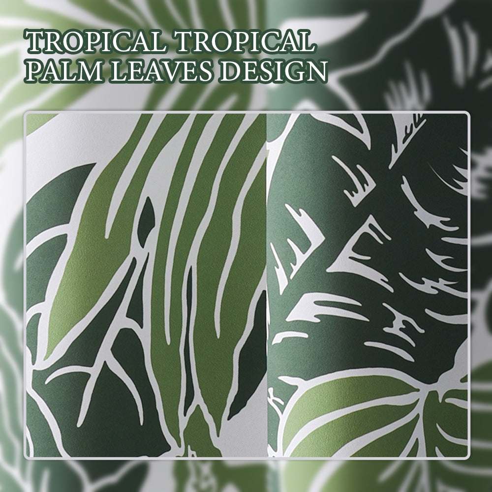 Modern Tropical tropical palm leaves green window valances for kitchen bedroom living room