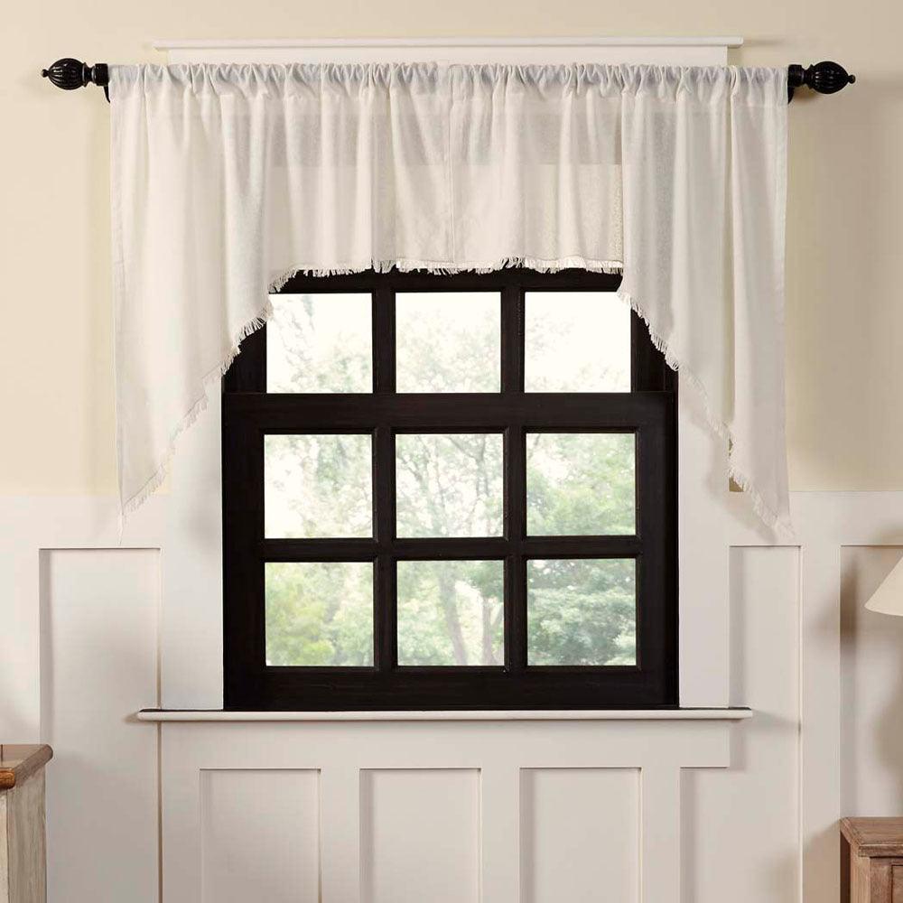 tobacco cloth curtains VHC Brands Natural Curtain, Short Panel 63x36, 3 : Health & Household the Tobacco Cloth Natural Tier Fringed Set provides just the right balance of privacy and sunshine Topfinel: boho curtains & decor,kitchen